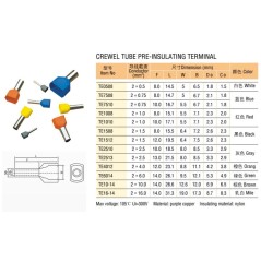 Antgalis dviems laidams TE7508 (2x0,75mm²) (100 vnt.)