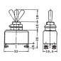 Jungiklis 1221, 2x2 kontaktai, 2 padėčių, ON-OFF, AC250V, 10A