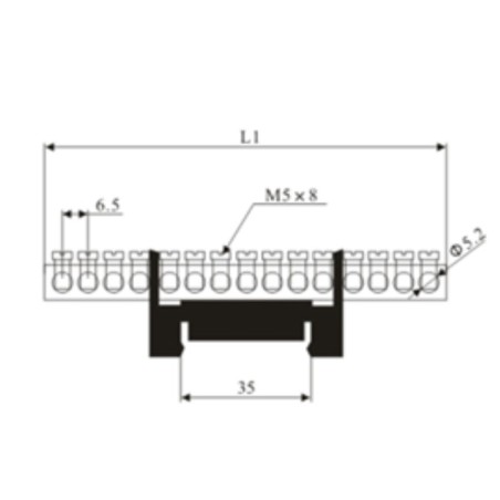 Įžeminimo / įnulinimo kaladėlė TS-0609F, 15 polių, žalia