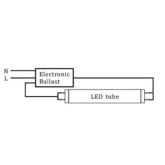 LED lempa 1,2m, 18W, G13, T8, AC165-265V, 2700K, dvipusė, Al+Pl