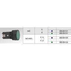 XA2-EH131 mygtukas su fiksacija, žalias, NO