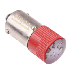 Indikacinė LED lemputė, BA9s, ~230V, raudona