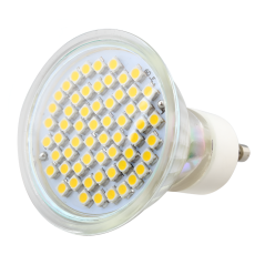 LED balta šilta lemputė, 2800-3300K, 3,5W, 240-280lm, SMD3528x60, GU10, 220-265V