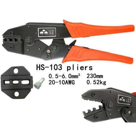 Replės HS-103 skirtos antgaliams užspausti (0,5-6,0mm²)