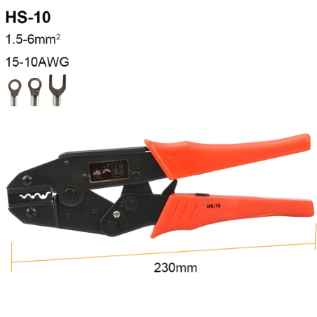 Replės HS-10 skirtos antgaliams užspausti (1,5-6,0mm²)