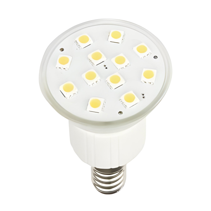 LED balta (šilta) lemputė, E14, 220-240V, 3W, 4500MCD, 3500K, 120°, SMD12, JDR