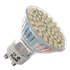 LED balta lemputė, 5500-6500K, 3,2W, 240-280lm, SMD3528x60, GU10, 220-265V