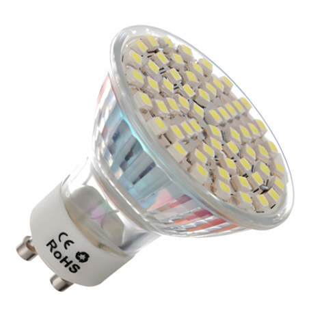 LED balta lemputė, 5500-6500K, 3,2W, 240-280lm, SMD3528x60, GU10, 220-265V