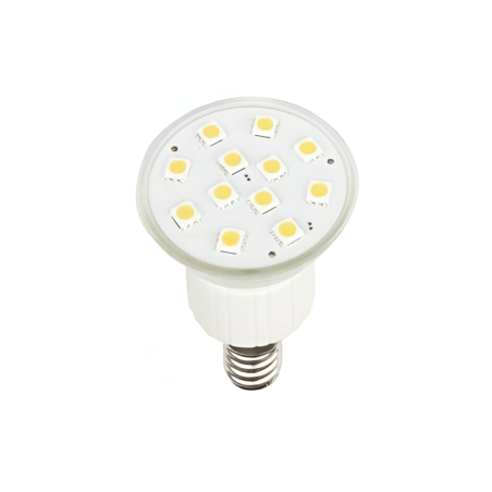 LED balta lemputė, E14 220-240V 3W 5500MCD 6500K 120° SMD12 JDR