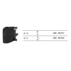 Papildomas kontaktas mygtukui ZB5-BE102, NC