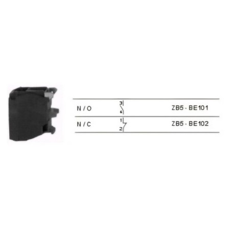 Papildomas kontaktas mygtukui ZB5-BE102, NC